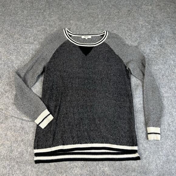 Madewell Sweater Women’s XS Tiptone Pullover Black Lightweight Alpaca Wool - Picture 1 of 7